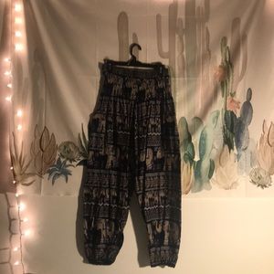 Navy Elephant Pants - Harem Style